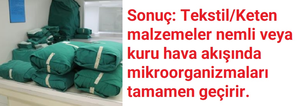 Sterilizasyon Güvenliği açısından Crep, Wrap ve Yeşil Kumaşın Bilimsel Karşılaştırma Testi